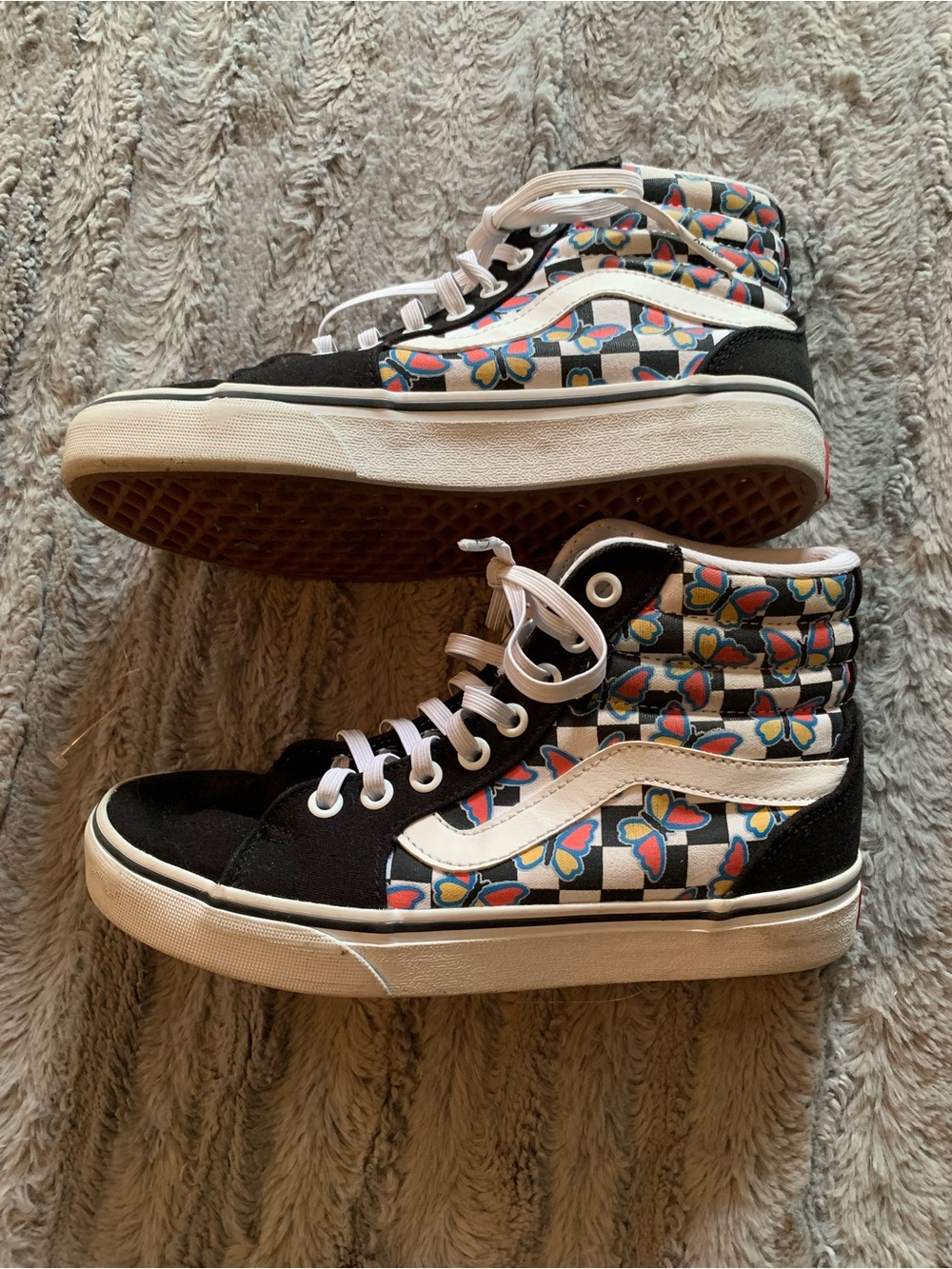 Vans Filmore Hi Butterfly Checkerboard sneakers size 6